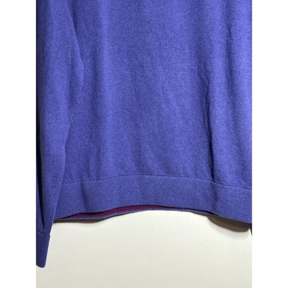 Greyson Men's EUC Purple 100% Cashmere Crewneck Pullover Sweater Size L - Picture 3 of 6